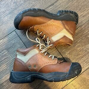 Twisted X Chukka Barn Boots WAL0001 Brown Tan Black Laced Girls Size 5.5